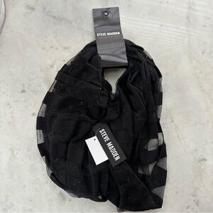 Steve Madden Black Sparkle Infinity Scarf NWT